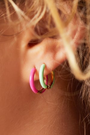 Stainless Steel Earring Color Hoop White h5 Picture3